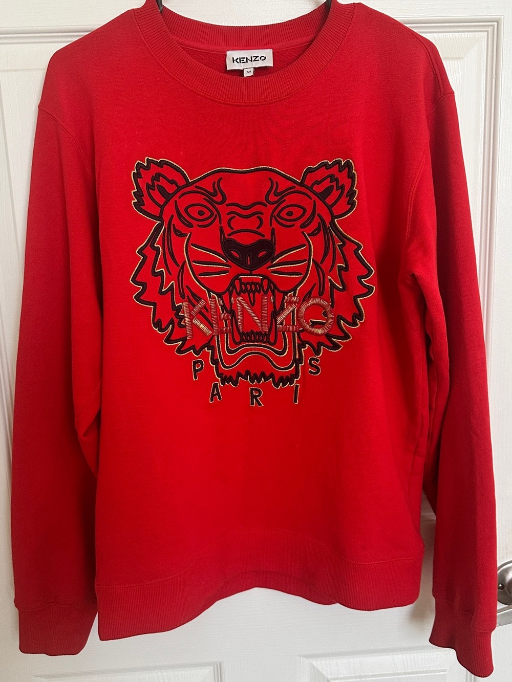 Kenzo Red Tiger Embroidered Crewneck Sweatshirt